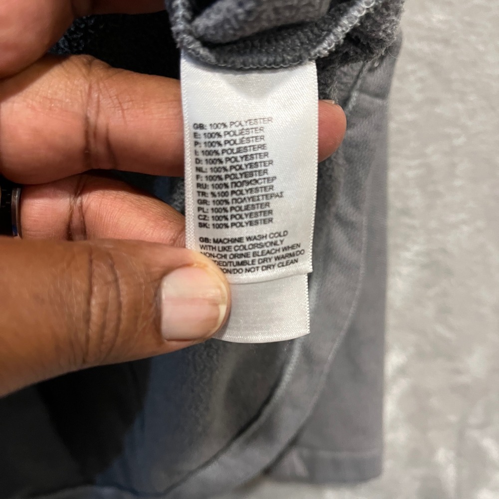 The North Face Pullover Hoodie Womens Medium Gray Snap Neck Textured Fleece - Picture 5 of 7